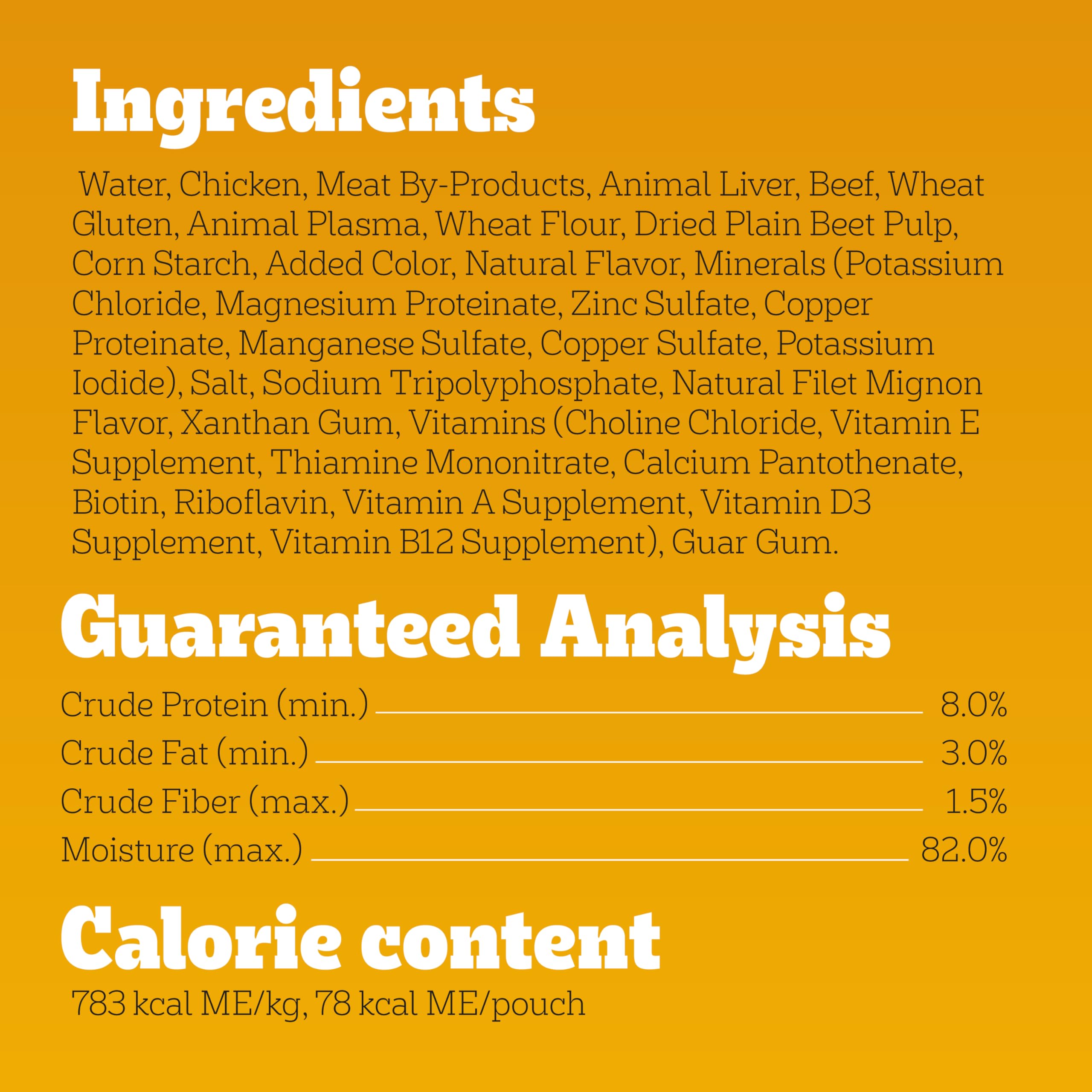 Pedigree contient 36 vitamines et minéraux pour l'alimentation quotidienne.