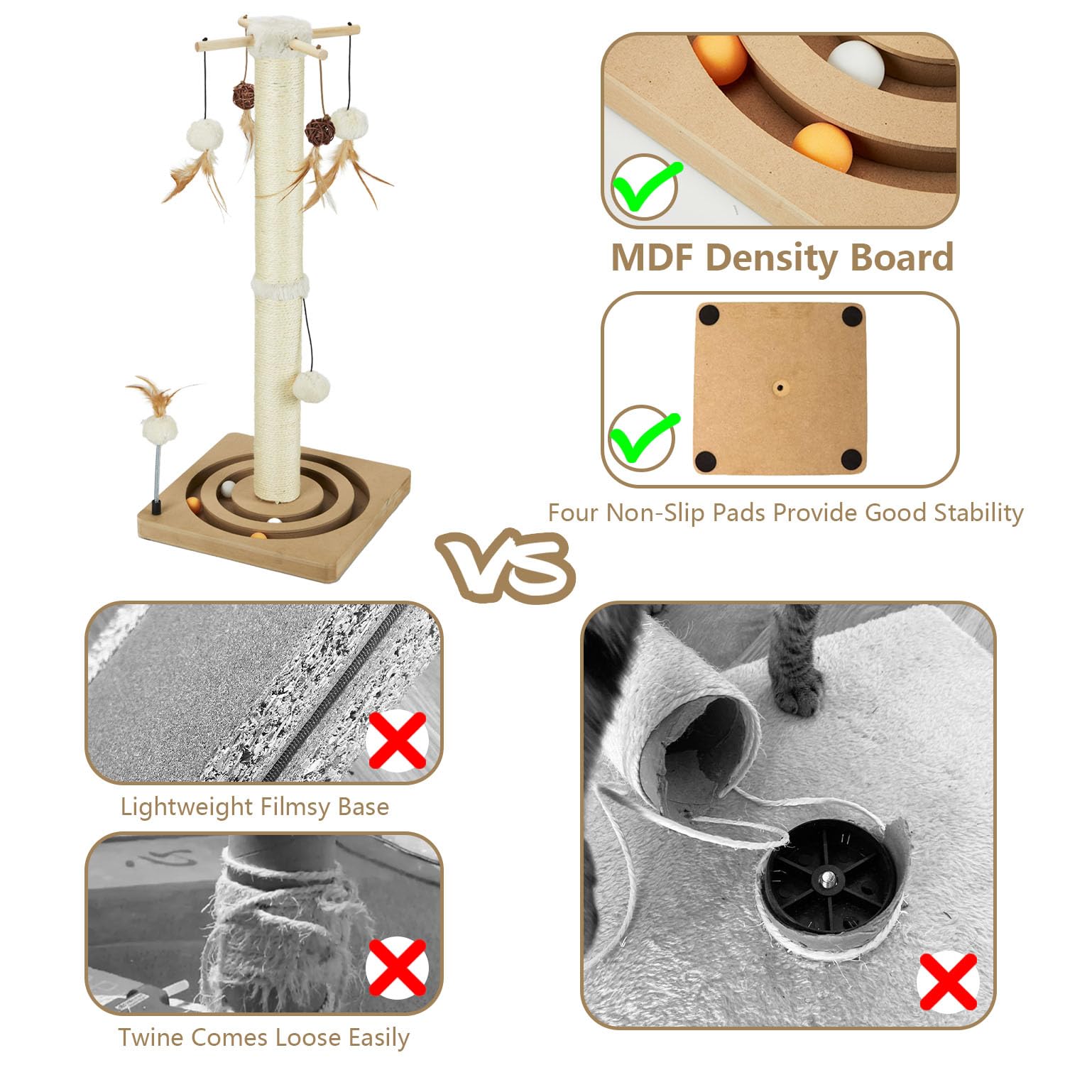 Peekab base stable en MDF assure sécurité et stabilité lors des jeux.