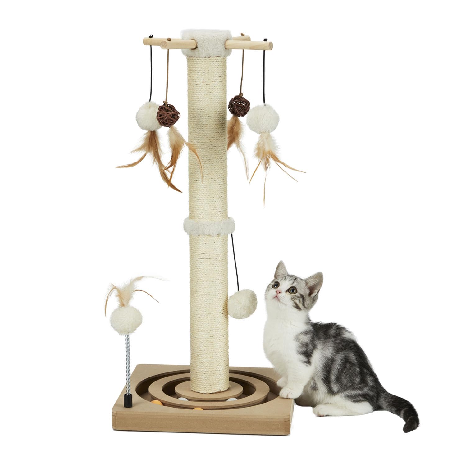 PEEKAB griffoir-sisal-chat-interieur-ball-poursuite offre stimulation et amusement.