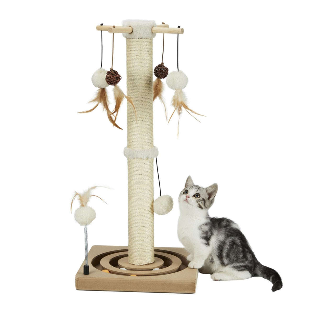 PEEKAB griffoir-sisal-chat-interieur-ball-poursuite offre stimulation et amusement.