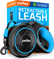 Peflex longe rétractable pour chien avec rotation 360°, contrôle fluide.