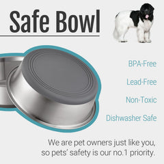 PEGGY11 gamelle chien inox base silicone offrant stabilité.