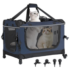 PEGIC sac de transport chat 24 pouces avec roues amovibles pour voyage facile