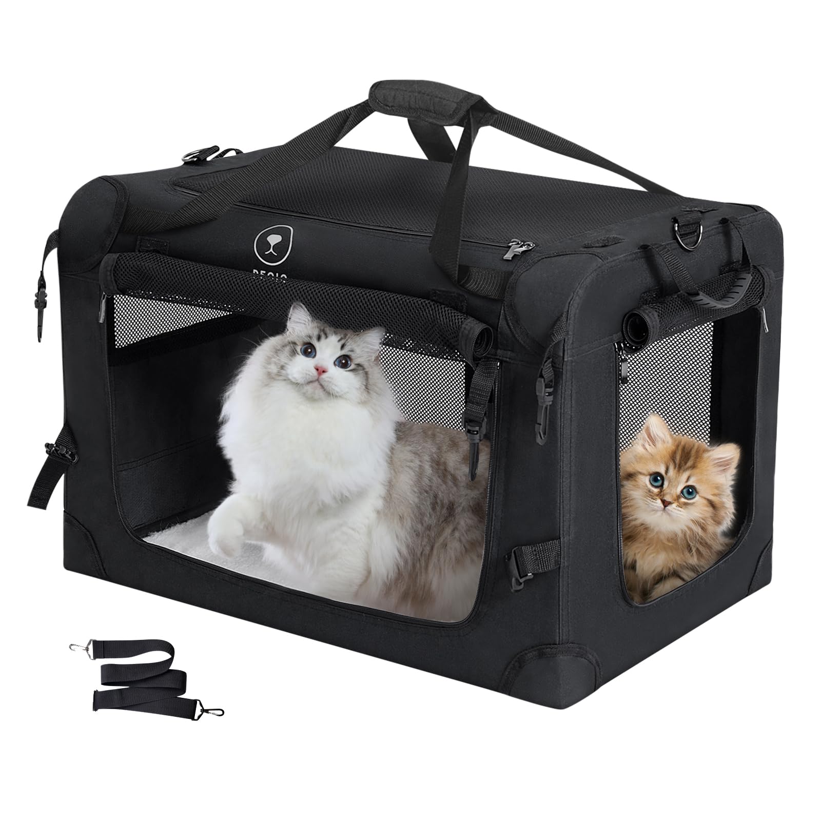 PEGIC Grand Sac Chat – cadre métal robuste pour voyages stables et sécurisés.