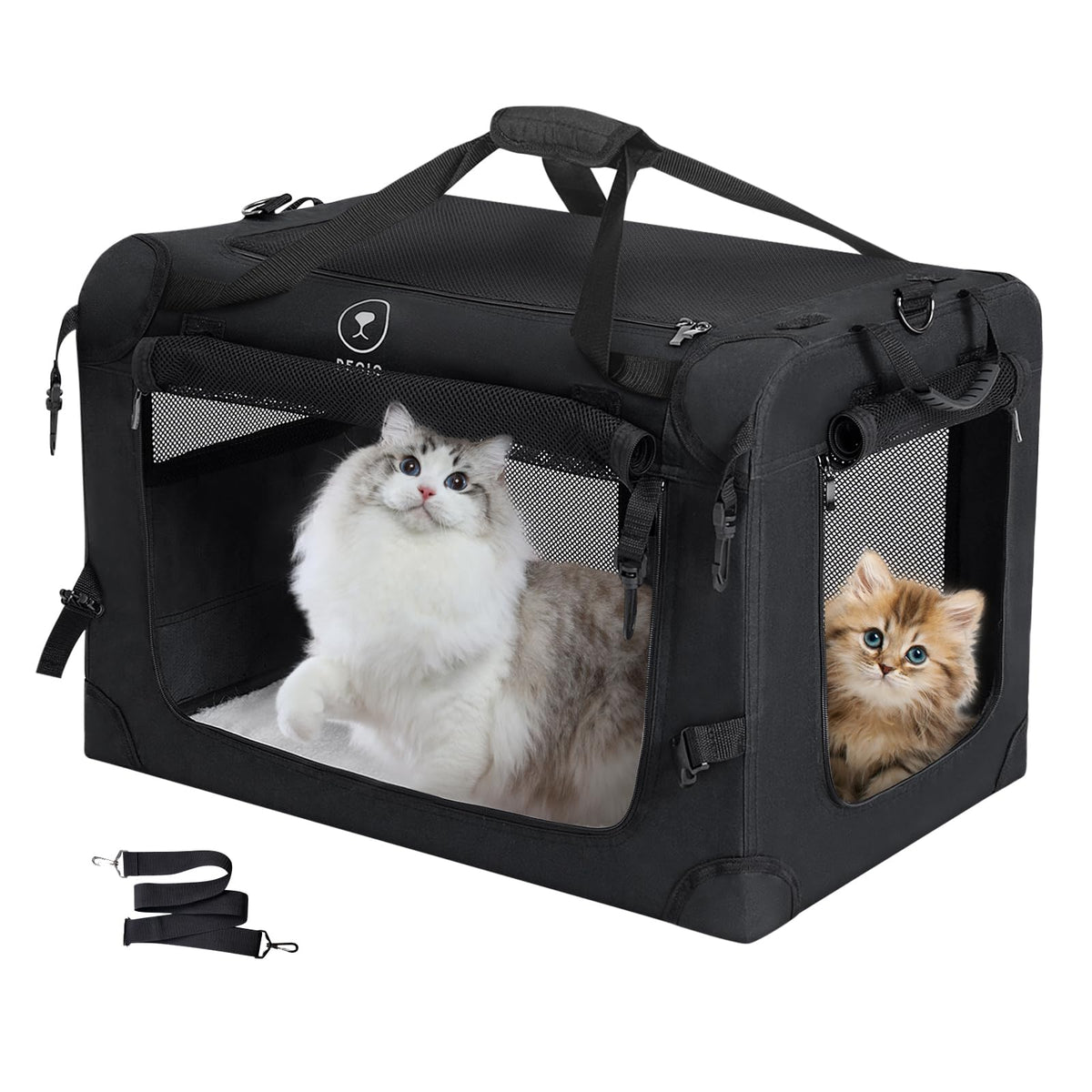 PEGIC Grand Sac Chat – cadre métal robuste pour voyages stables et sécurisés.