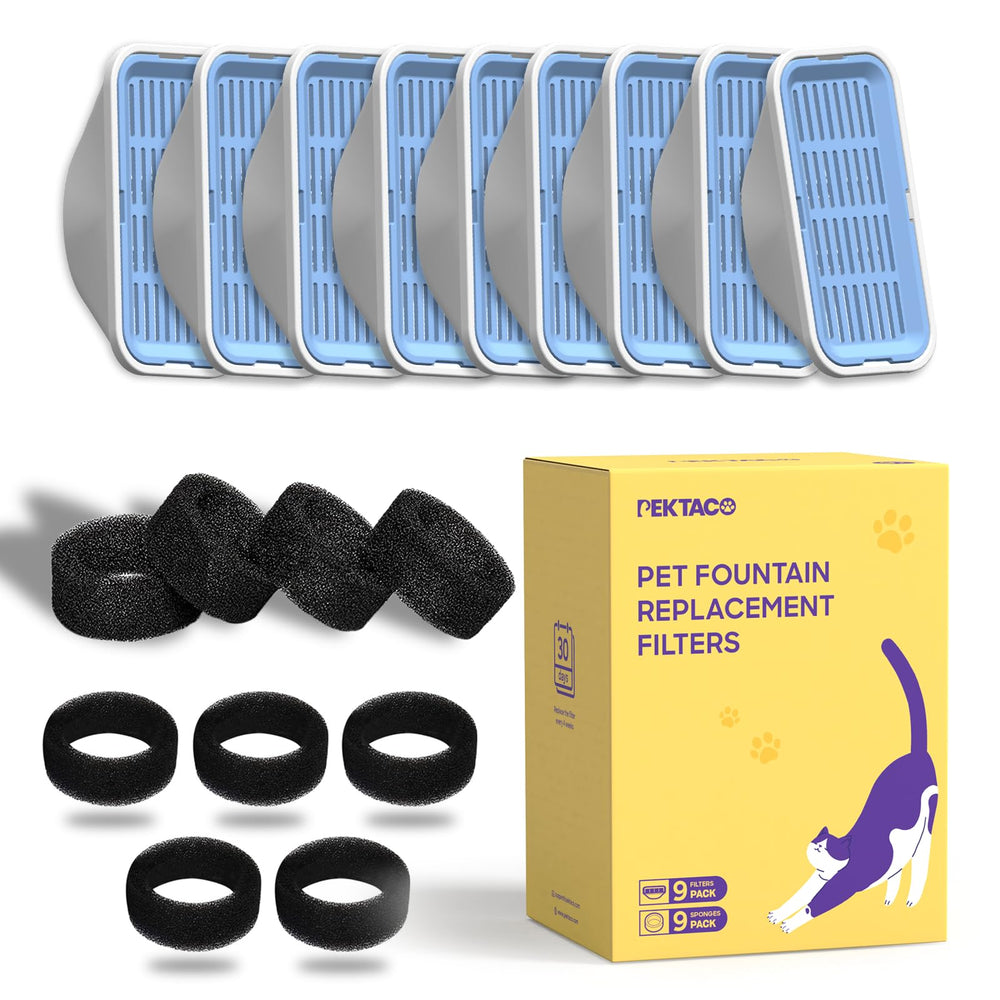 PEKTACO pack neuf filtres et mousses, remplacement facile.