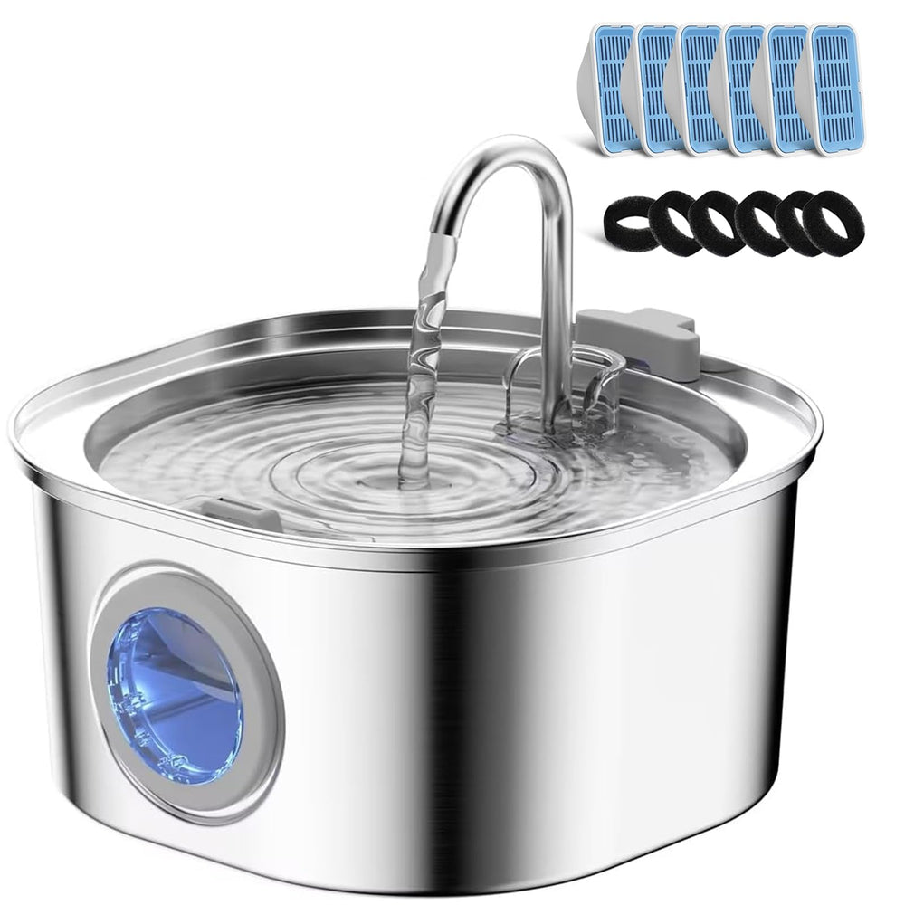 PEKTACO fontaine chat 3-2l en acier inox: hydratation continue et sans odeur.