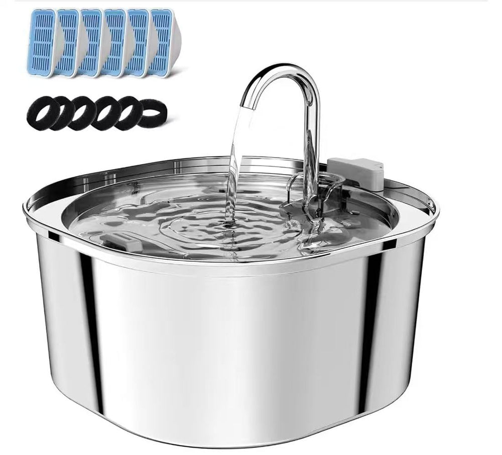 PEKTACO fontaine chat, corps acier inox, hydratation durable et sans BPA.