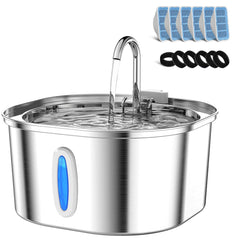 PEKTACO fontaine chat acier inox 3,2L, hydratation pratique et sans odeur