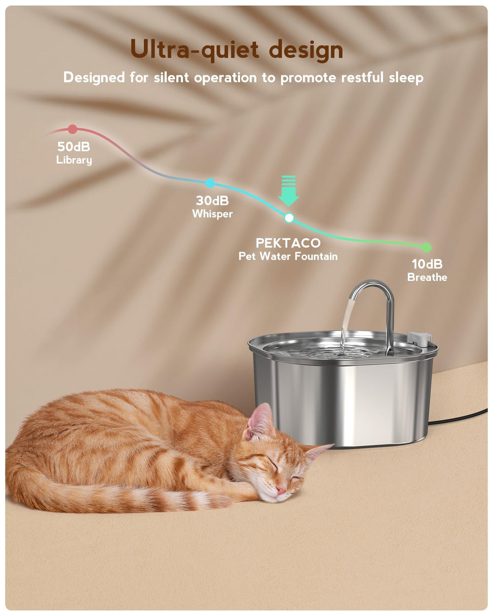 PEKTACO grande-capacité 108oz, réservoir suffisant pour plusieurs jours.