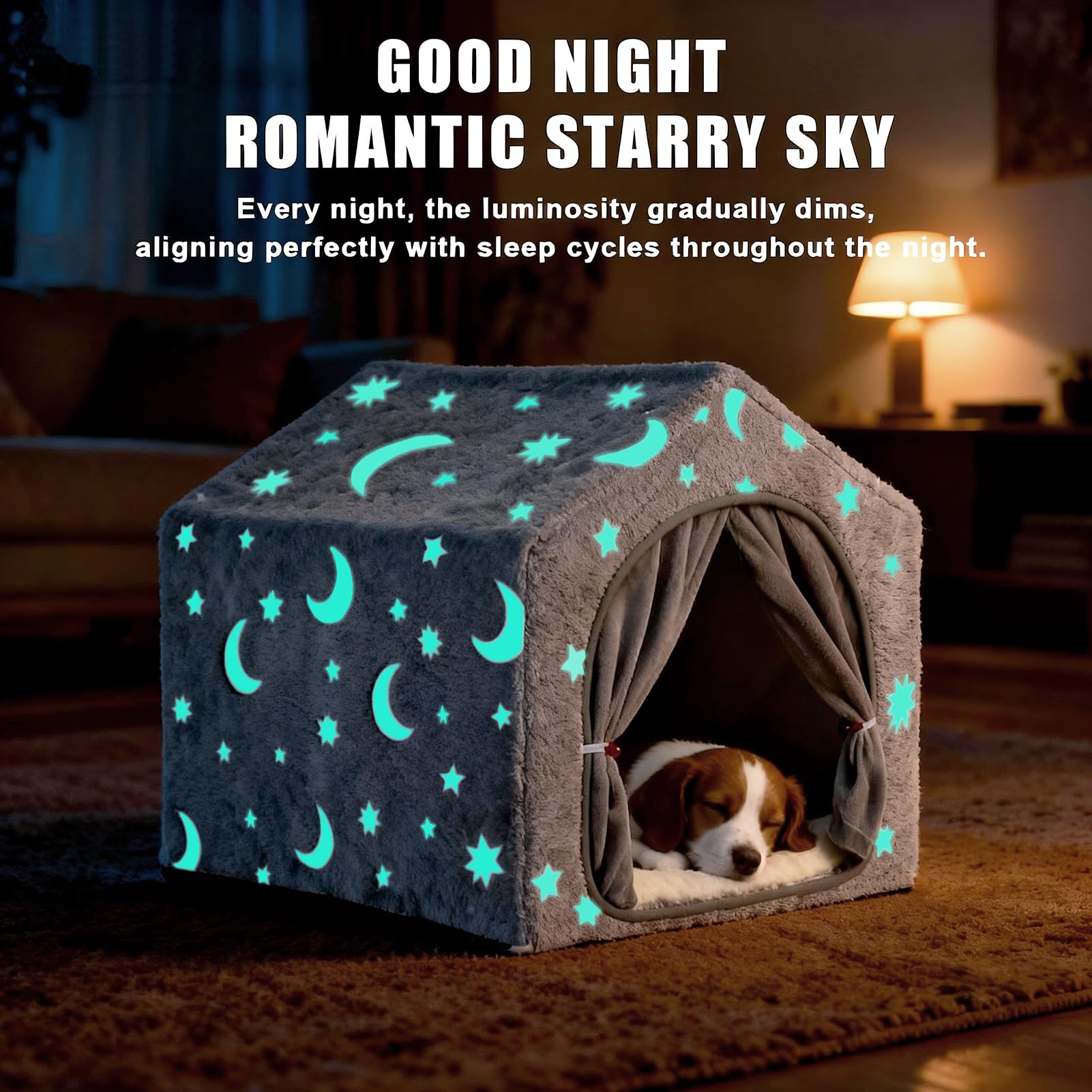 Lumière nocturne douce avec étoiles pour ambiance magique Pelemee.
