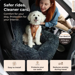 Attache ceinture fournie Pelsbarn maintien le chien en place en voiture.