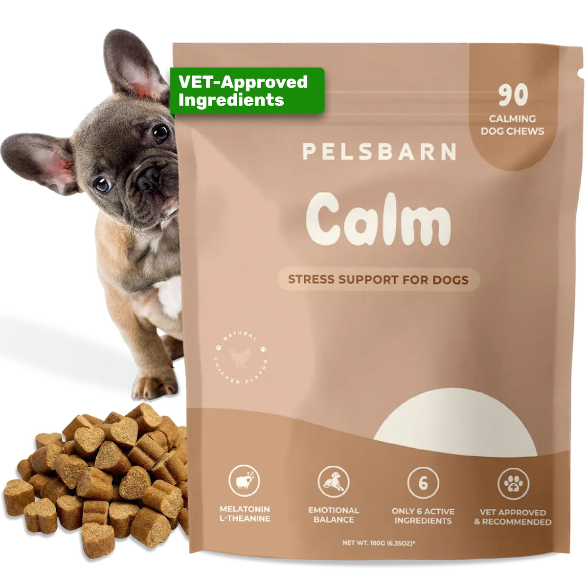 Pelsbarn friandises apaisantes – flacon, aide potentielle à la détente quotidienne.