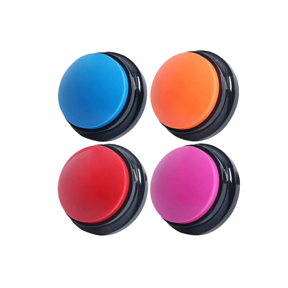 Bouton Pelteflu rouge d'enregistrement, parfait pour des jeux interactifs en famille.