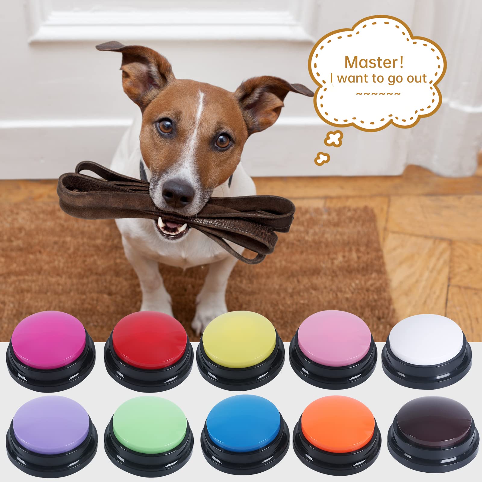 Pel teflu bouton couleur blanc, pratique pour communiquer avec votre chat