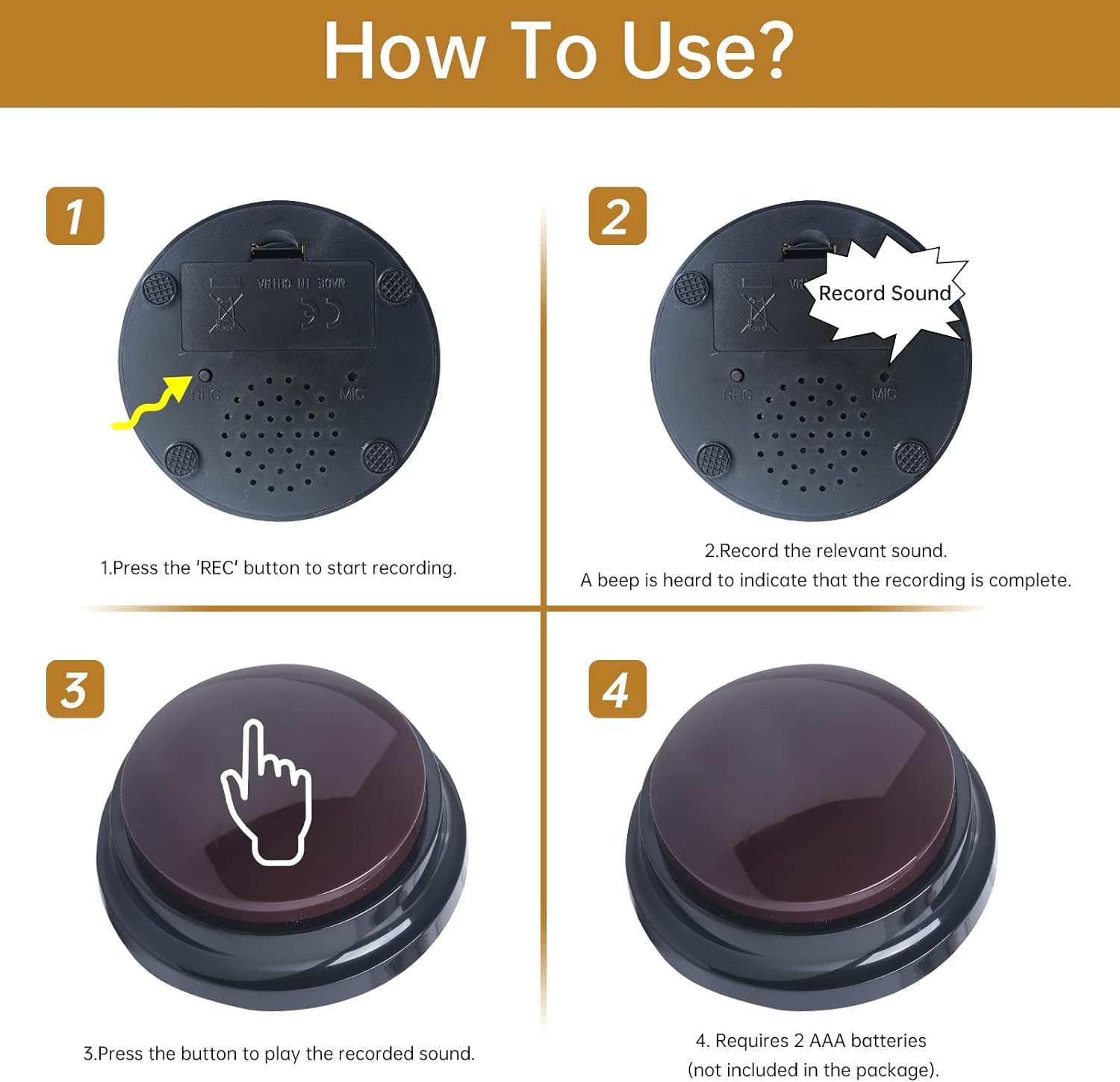 Bouton Pelteflu d'enregistrement, outil d'interaction pour animaux et jeux.