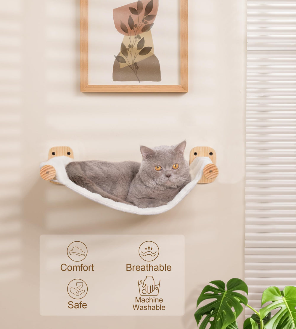 PEL UMOZ hamac mural pour chat – face double peluche, douceur hivernale
