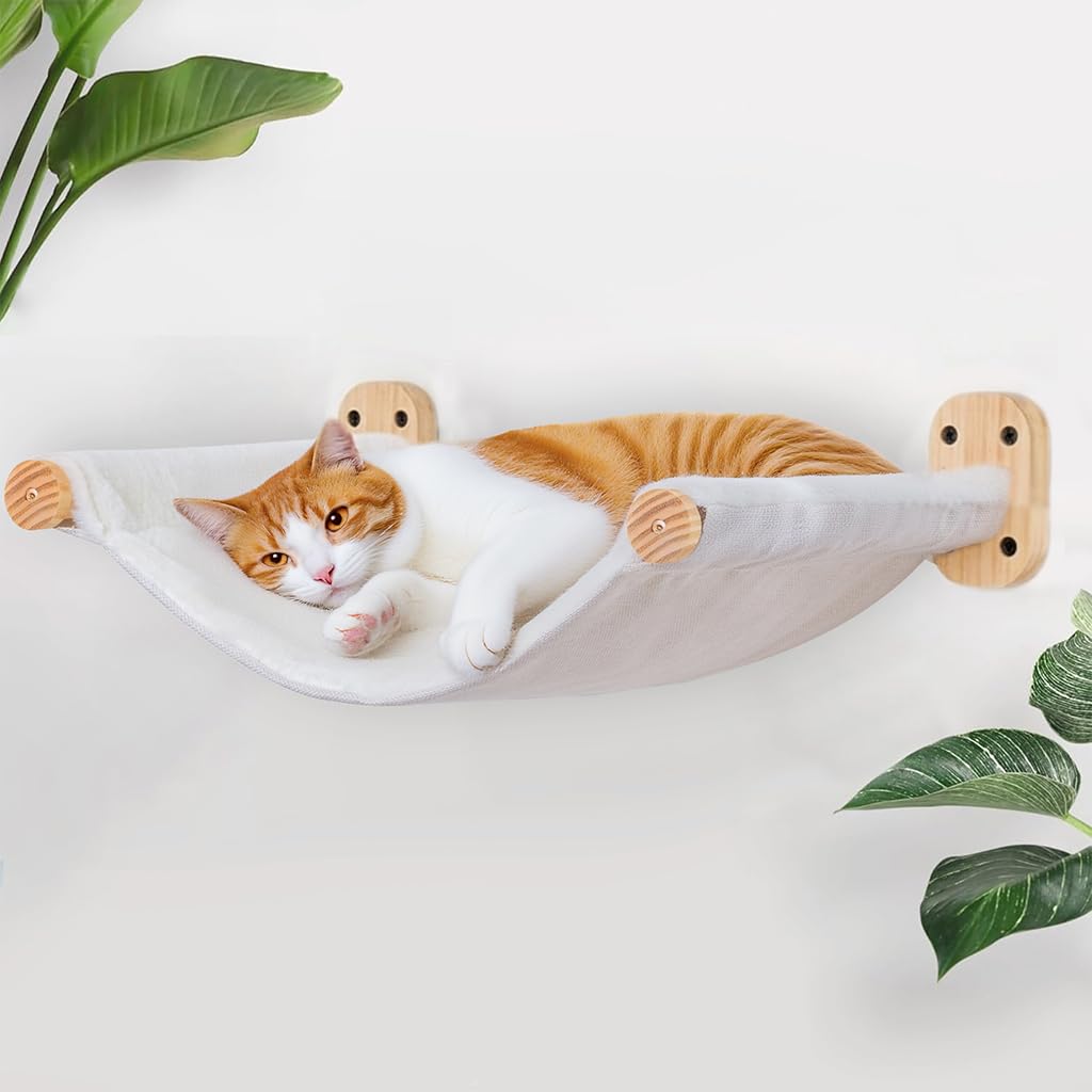 PEL UMOZ hamac mural pour chat – face double toile, confort estival idéal