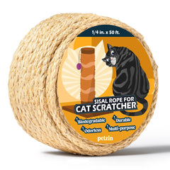 Corde Pelzin en sisal naturel prête pour l’utilisation du griffoir chat, durable et sûre.