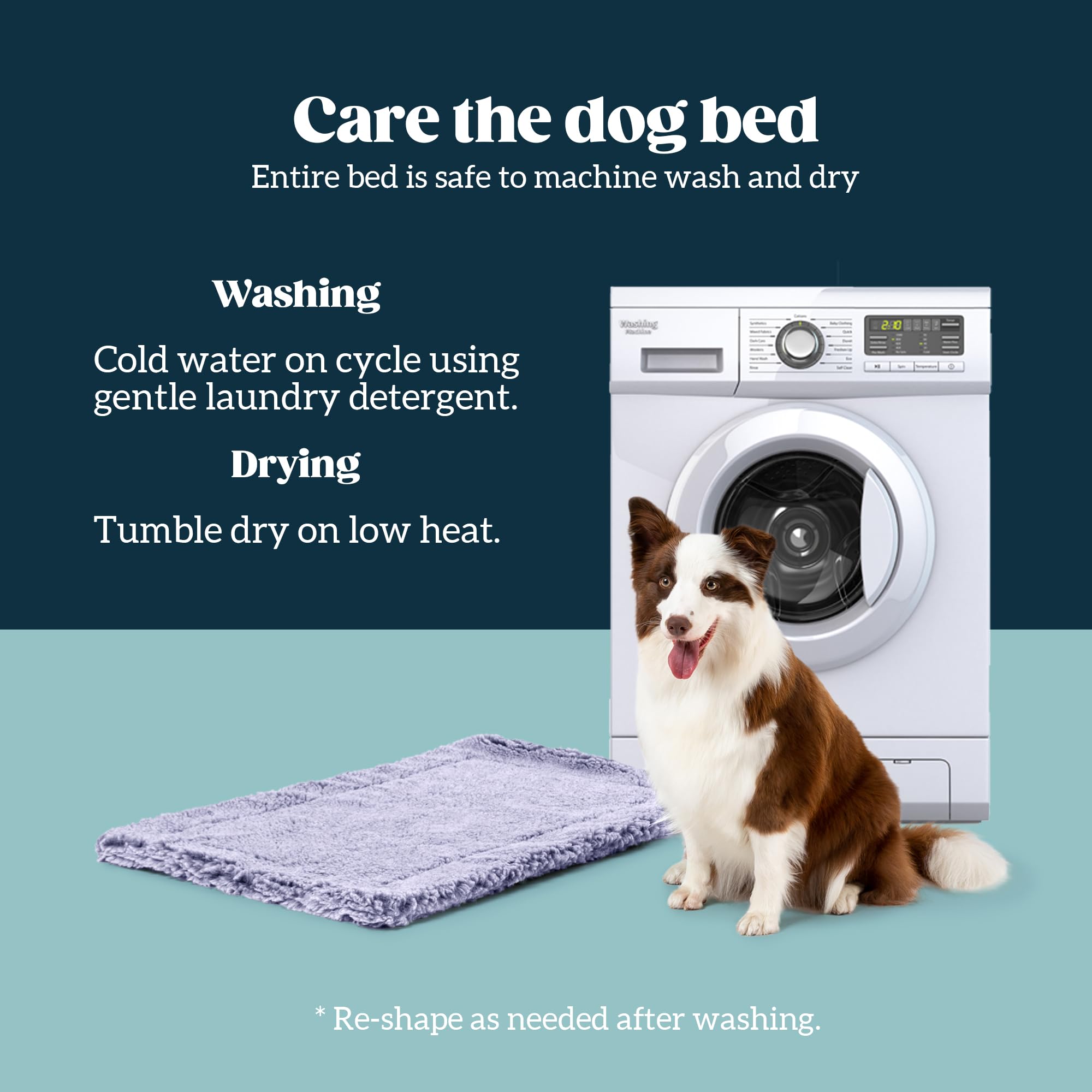 Pelzin Stoutwool lit grande taille adapté à 54 pouces pour grands chiens.