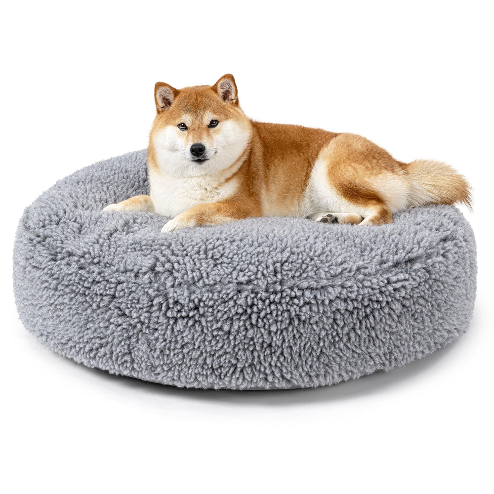 Pelzin Stoutwool lit-chien arrondi anti morsure pour siestes longues et sûres