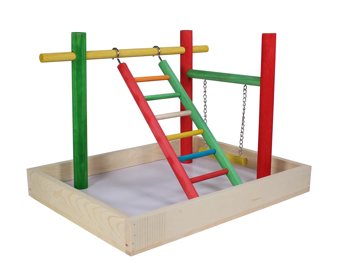 Penn-Plax Bird Life Playpen bois colore tres grand: espace extérieur stimulant pour oiseaux