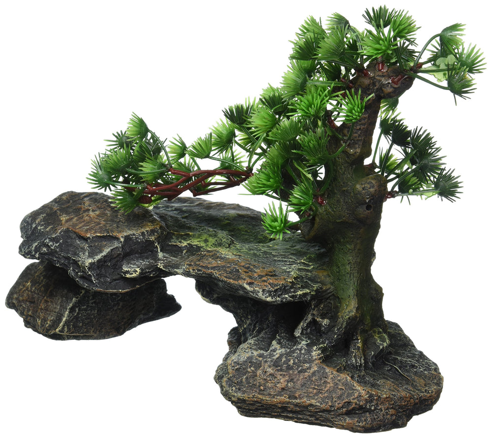Penn-Plax Bonsai-arbre-sur-roches: cachette et point d’intérêt pour poissons.