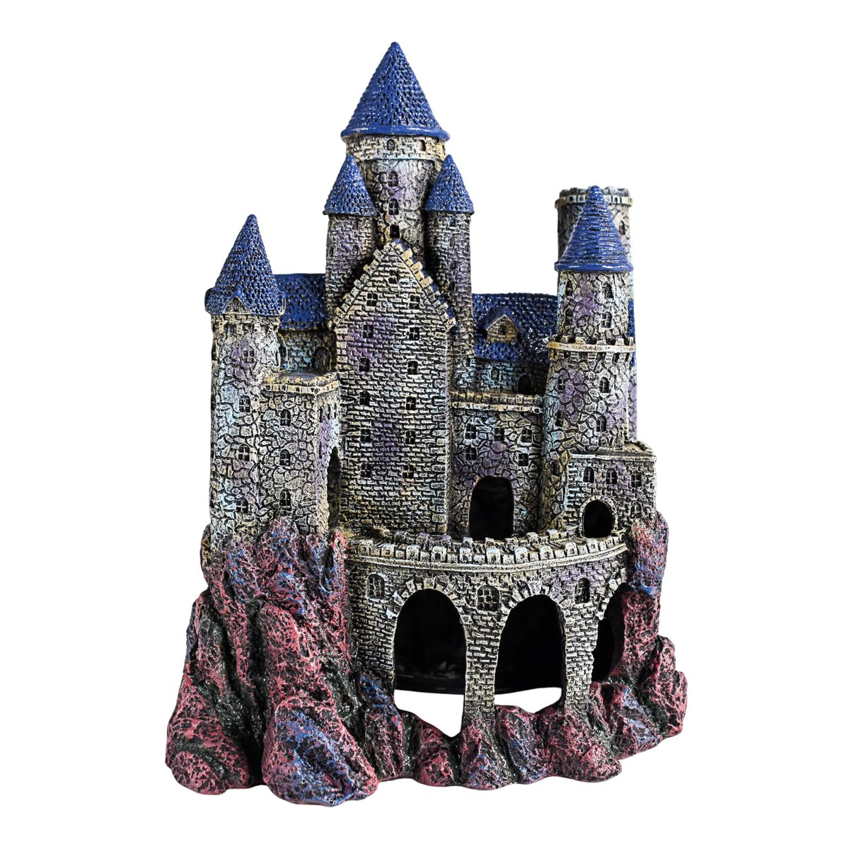 Château sorcier Penn-Plax dans un aquarium, décor majestueux pour l’habitat aquatique.