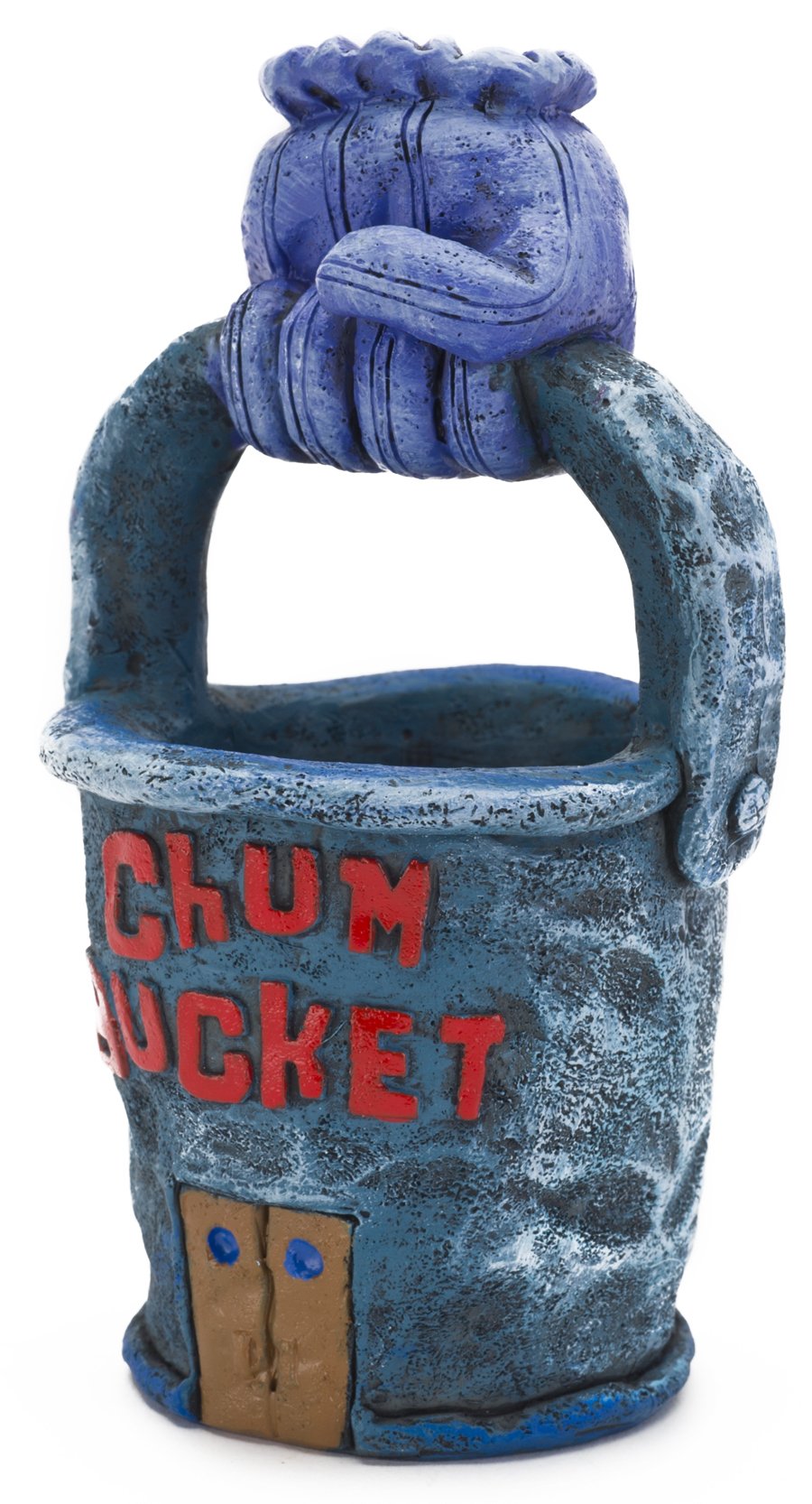Ornement Chum Bucket Penn-Plax pour aquarium, idéal pour stimuler l'exploration des poissons.