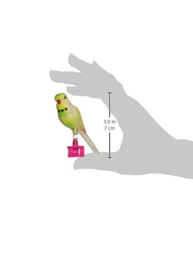 Penn-Plax figure-oiseau-acrylique-colorie-jaune-vert design attrayant qui peut égayer la cage.