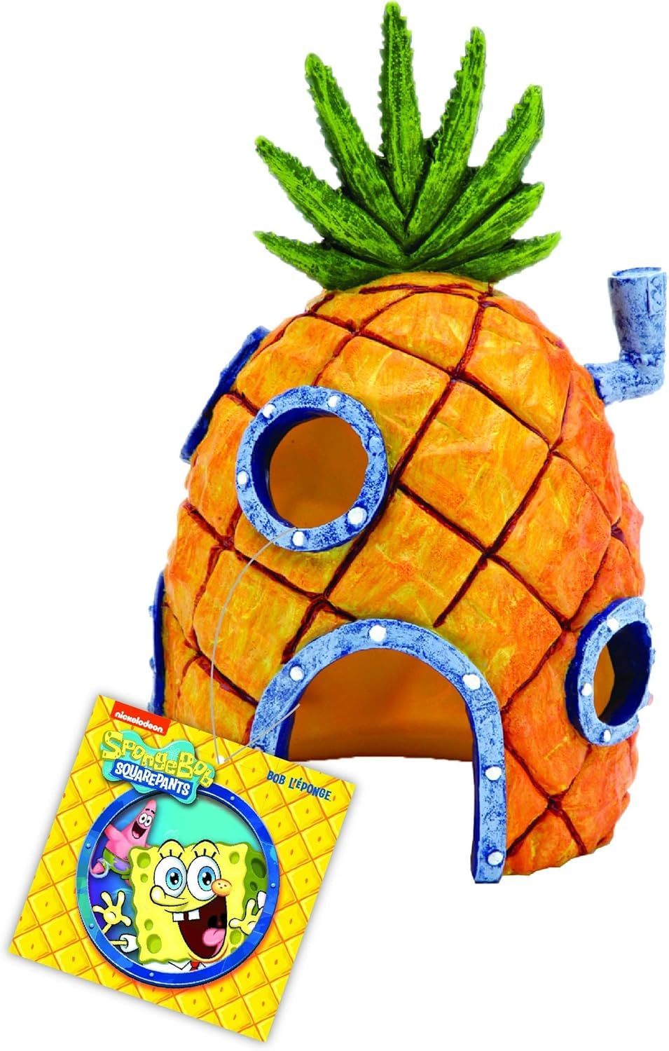 Ornement Penn-Plax Maison Ananas SpongeBob, décor vivant qui stimule l’activité des poissons.