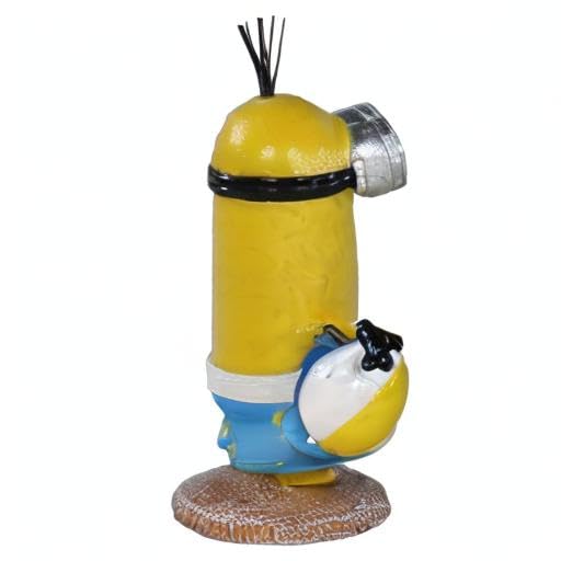 Penn-Plax Minions double-face: décor aquarium plage, offre un effet visuel double.