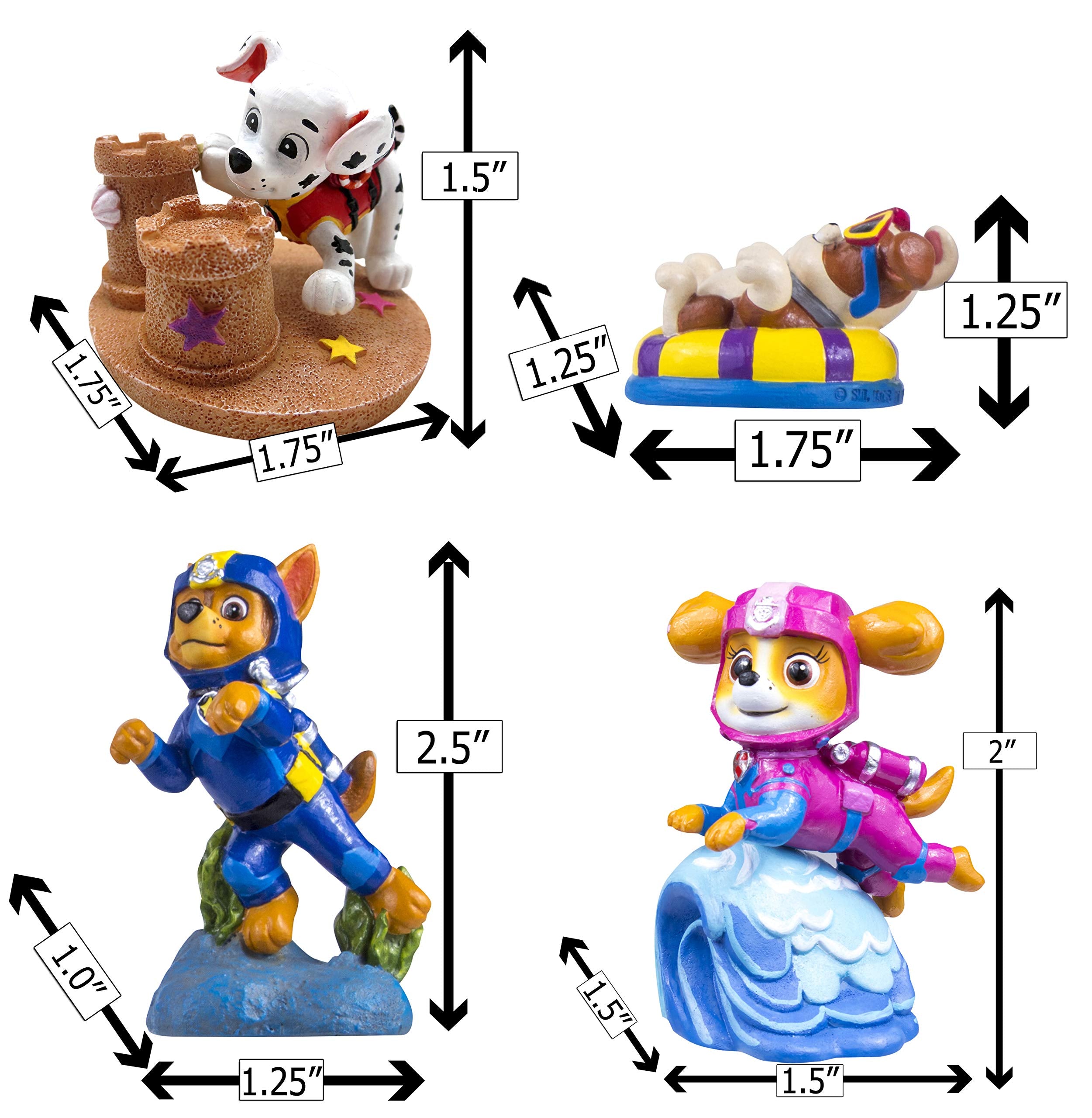 PENN-PLAX Paw Patrol Chase mini, vue latérale, ajoute une touche ludique à l'aquarium.