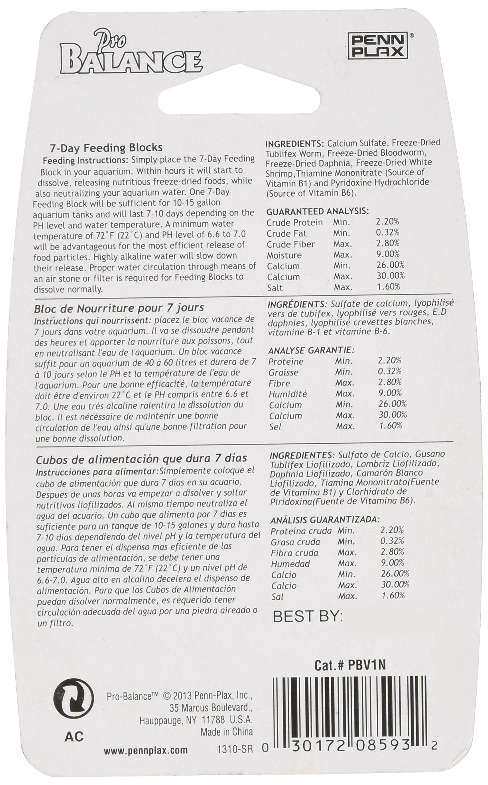 Bloc nourrriture Betta compact Penn Plax Pro Balance pour repas faciles.