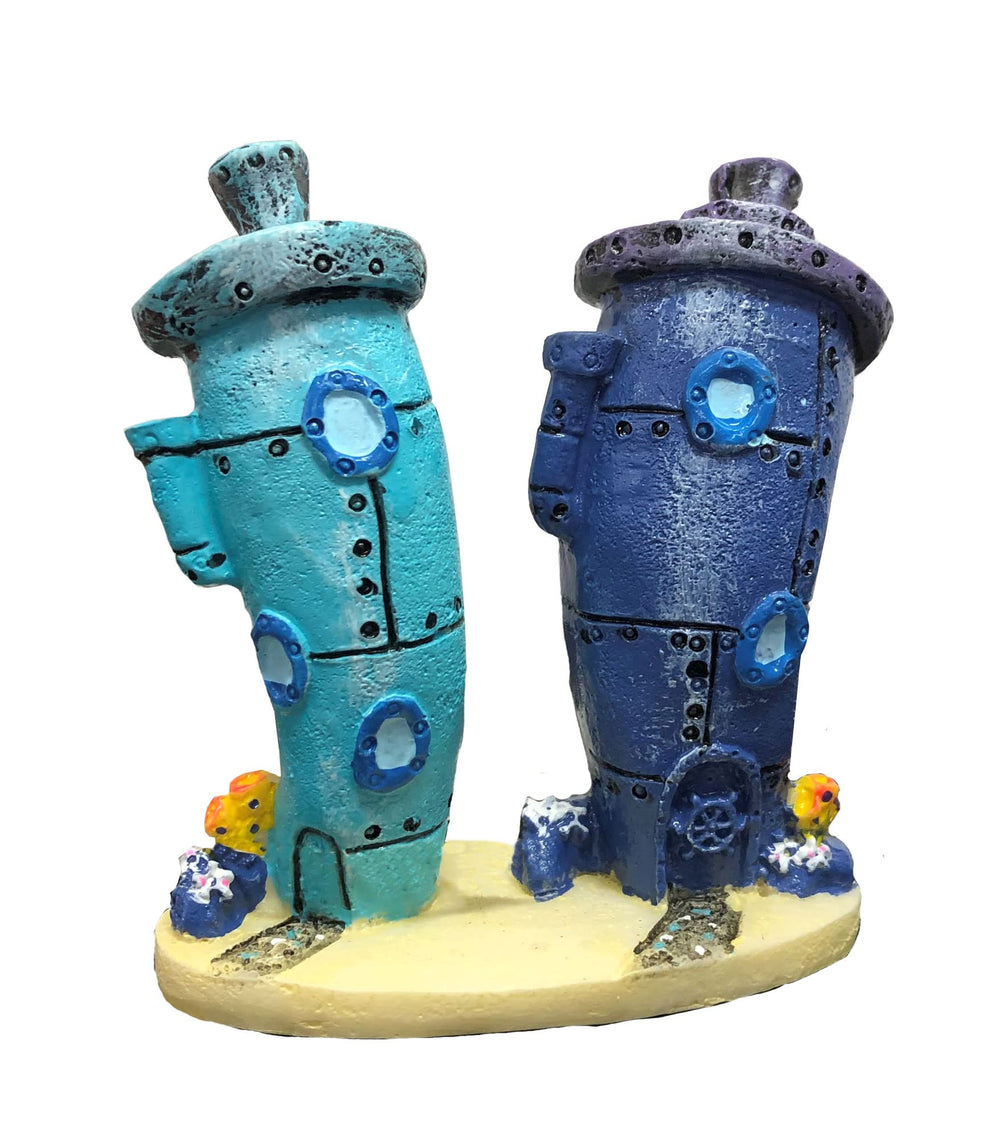 Décor Penn-Plax Spongebob – maison Bikini Bottom, design ville sous-marine pour petit aquarium.