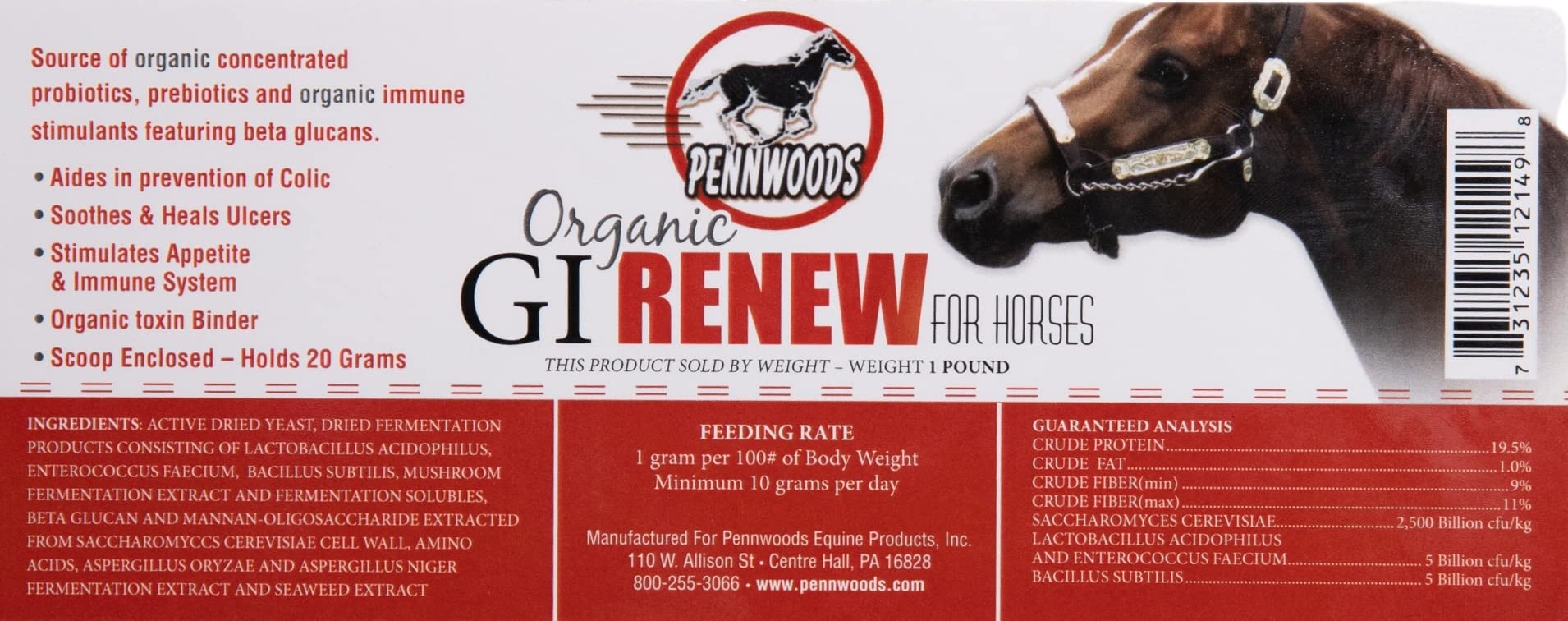 Pennwoods GI Renew immunitaire-soutien soutient les défenses naturelles du cheval.