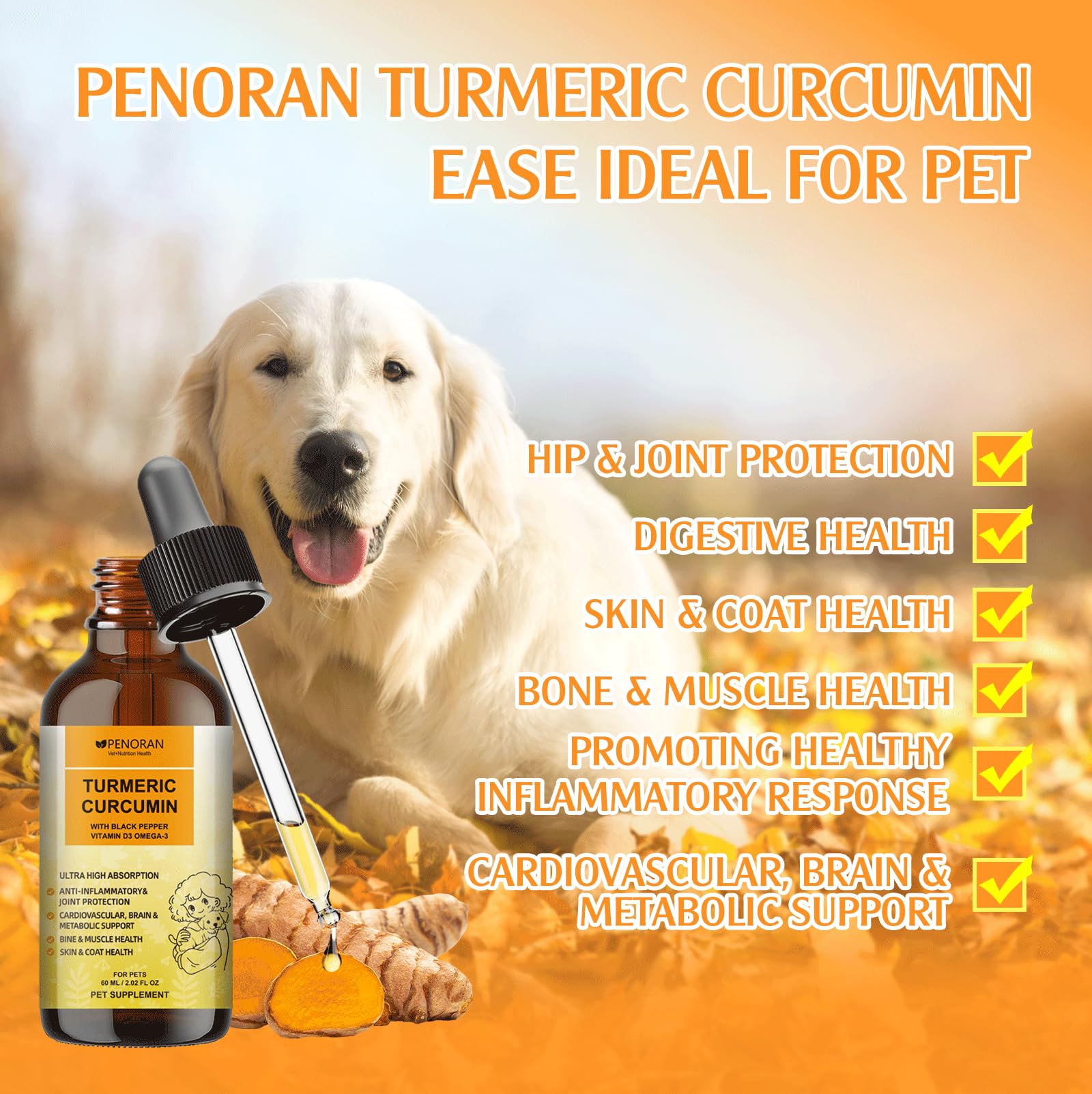 Formule naturelle Penoran Curcuma sans additifs artificiels.