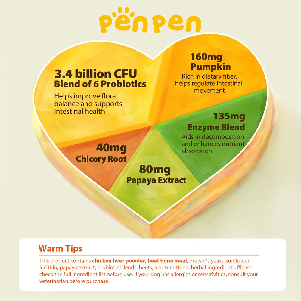 PENPEN Probiotiques chien – gomme-boeuf, soutien immunitaire naturel.