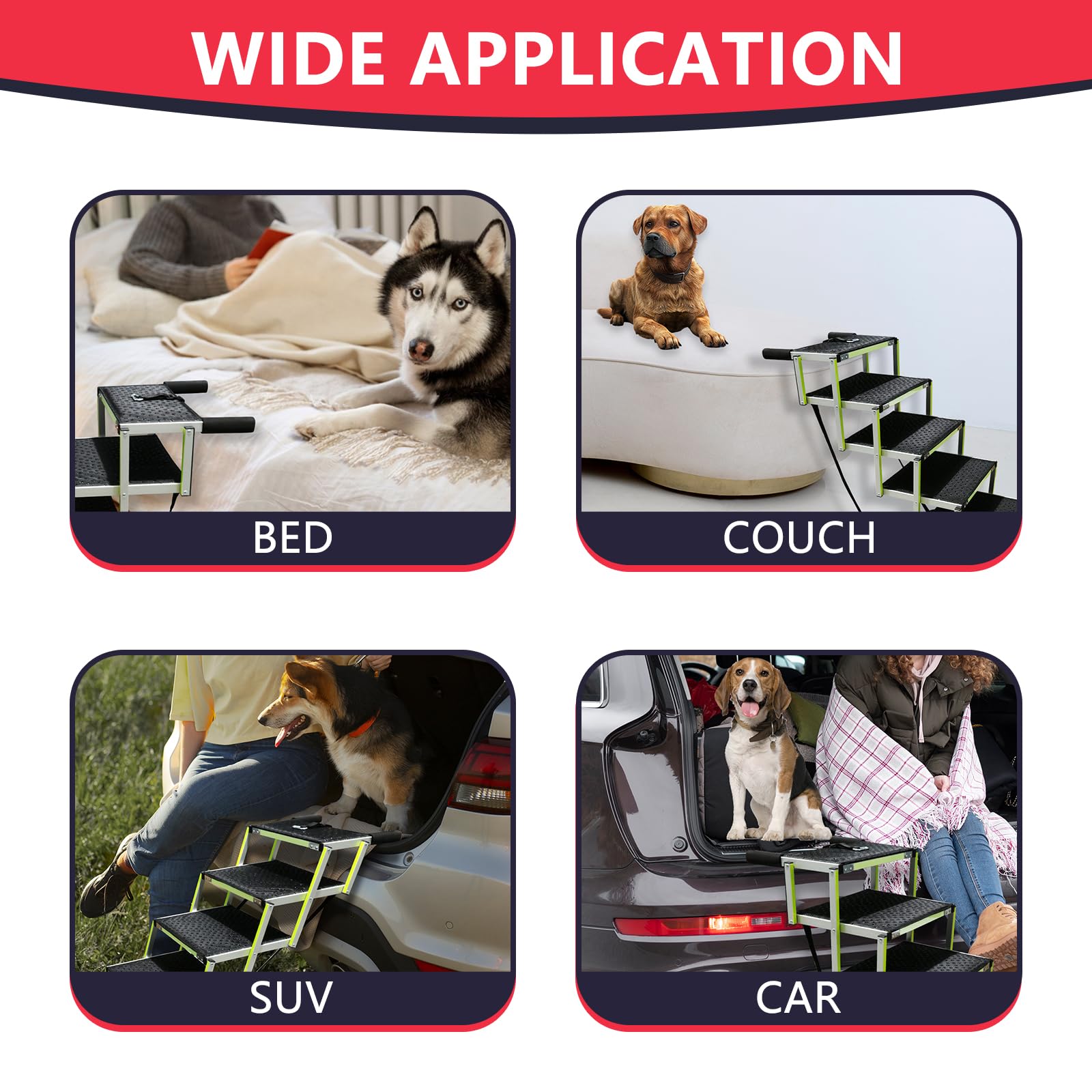 PENSUN escalier chien compatible coffre de voiture pour trajets faciles.
