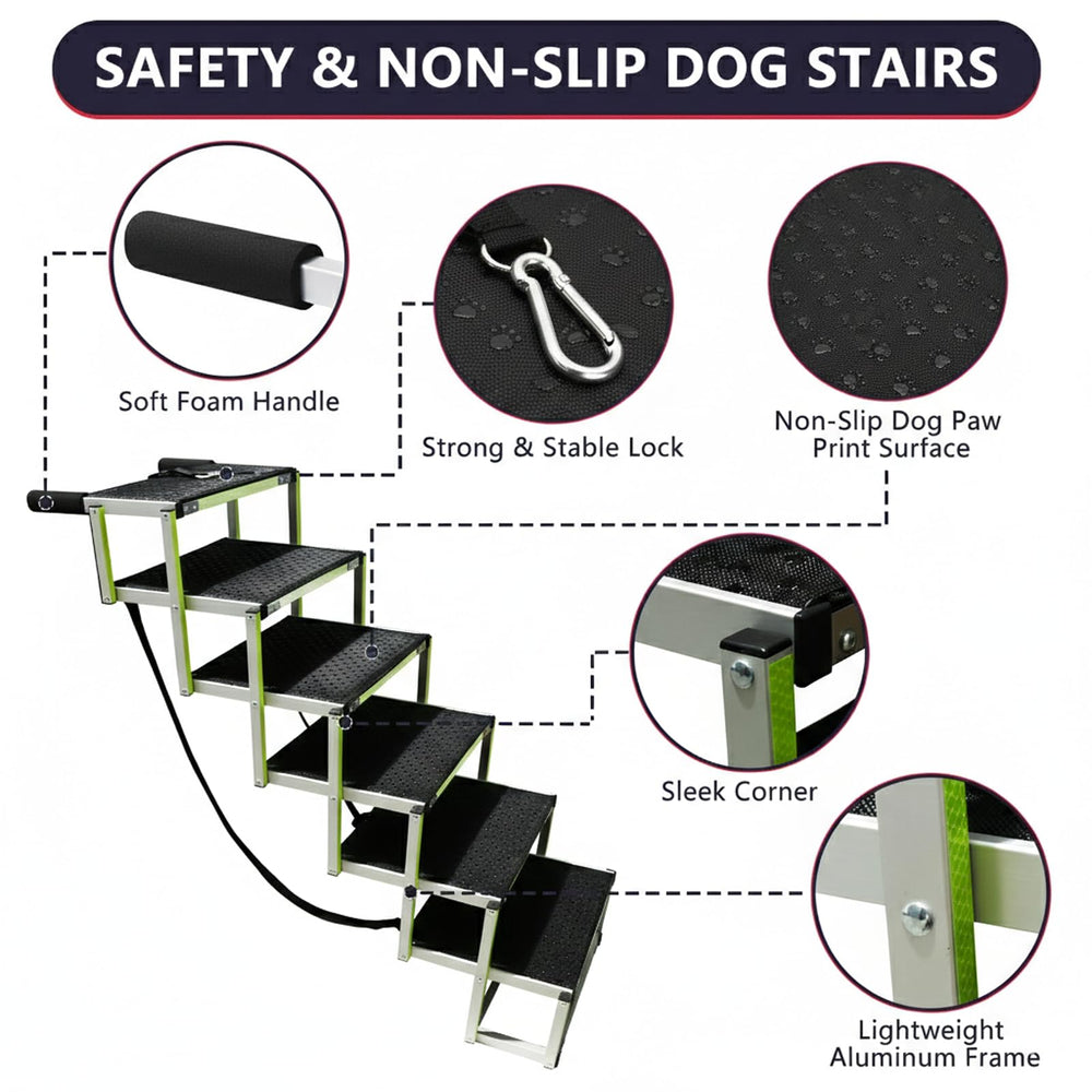 PENSUN escalier chien pliable, rangement compact après utilisation.