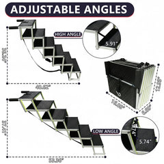 PENSUN escalier chien avec réflecteurs latéraux pour visibilité nocturne.