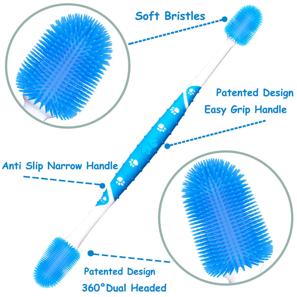 PenVinoo brosse dentaire double tête silicone, gencives protégées