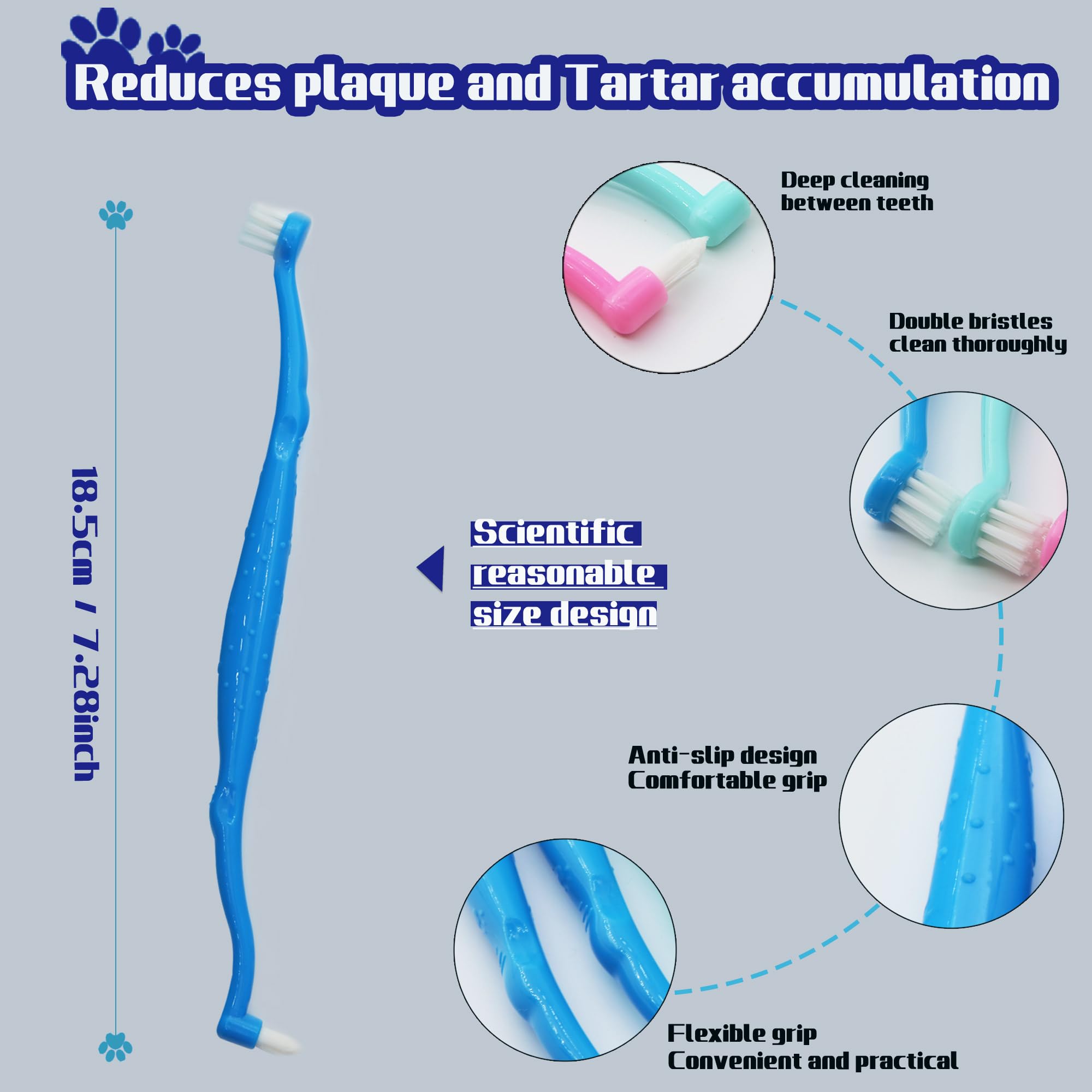 Brosse PenVinoo doigt double-face, contact doux avec les gencives.