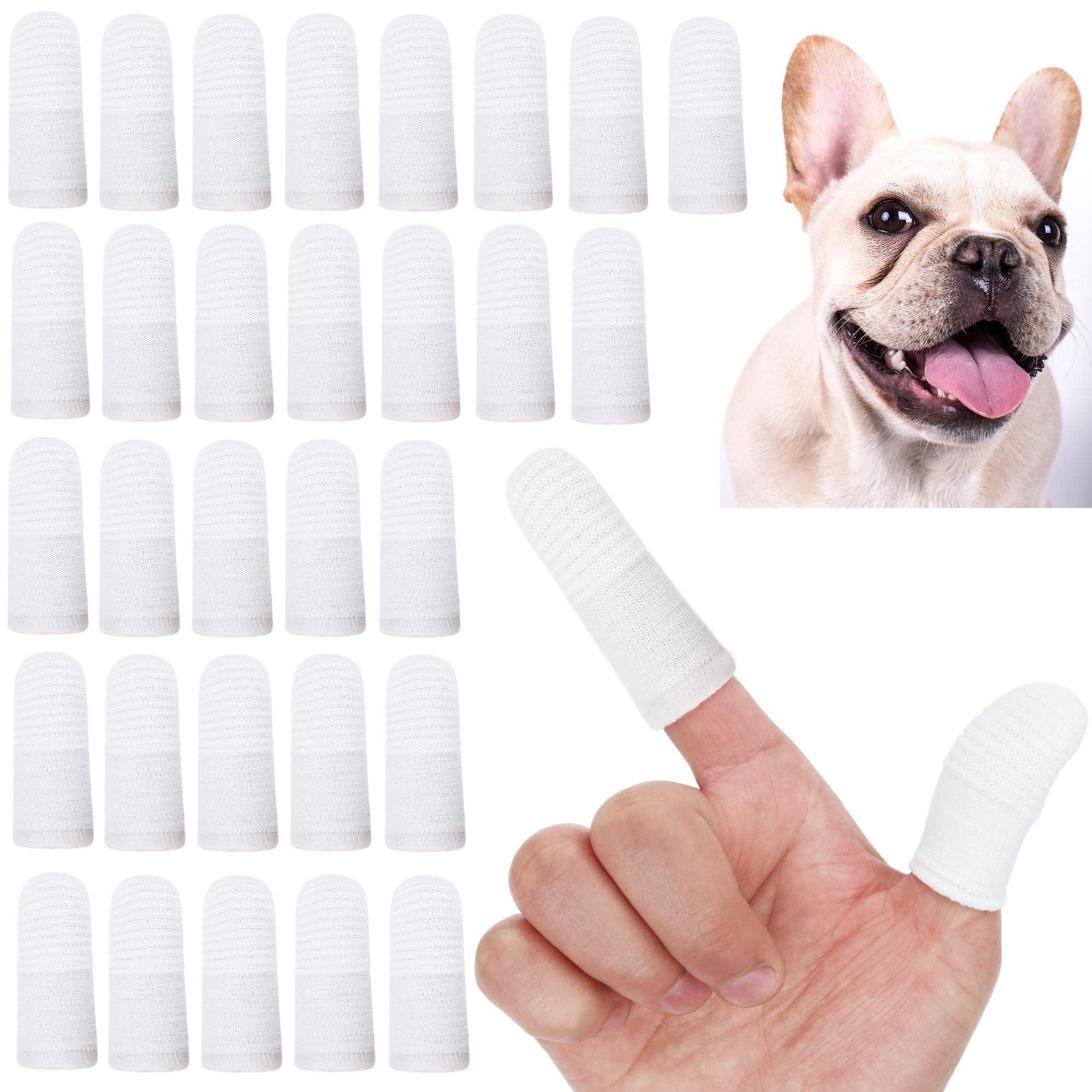 PenVinoo ensemble brosses dentaires à doigts pour chiens et chats, réduit les résidus près des gencives.