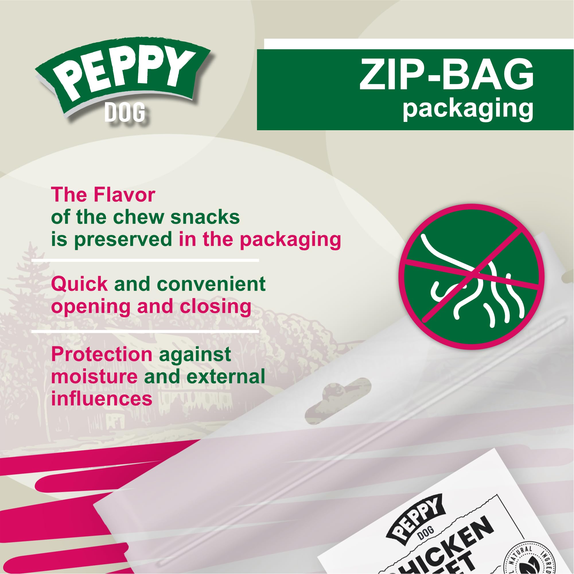 Peppy Dog emballage pratique et lot de 200 pièces