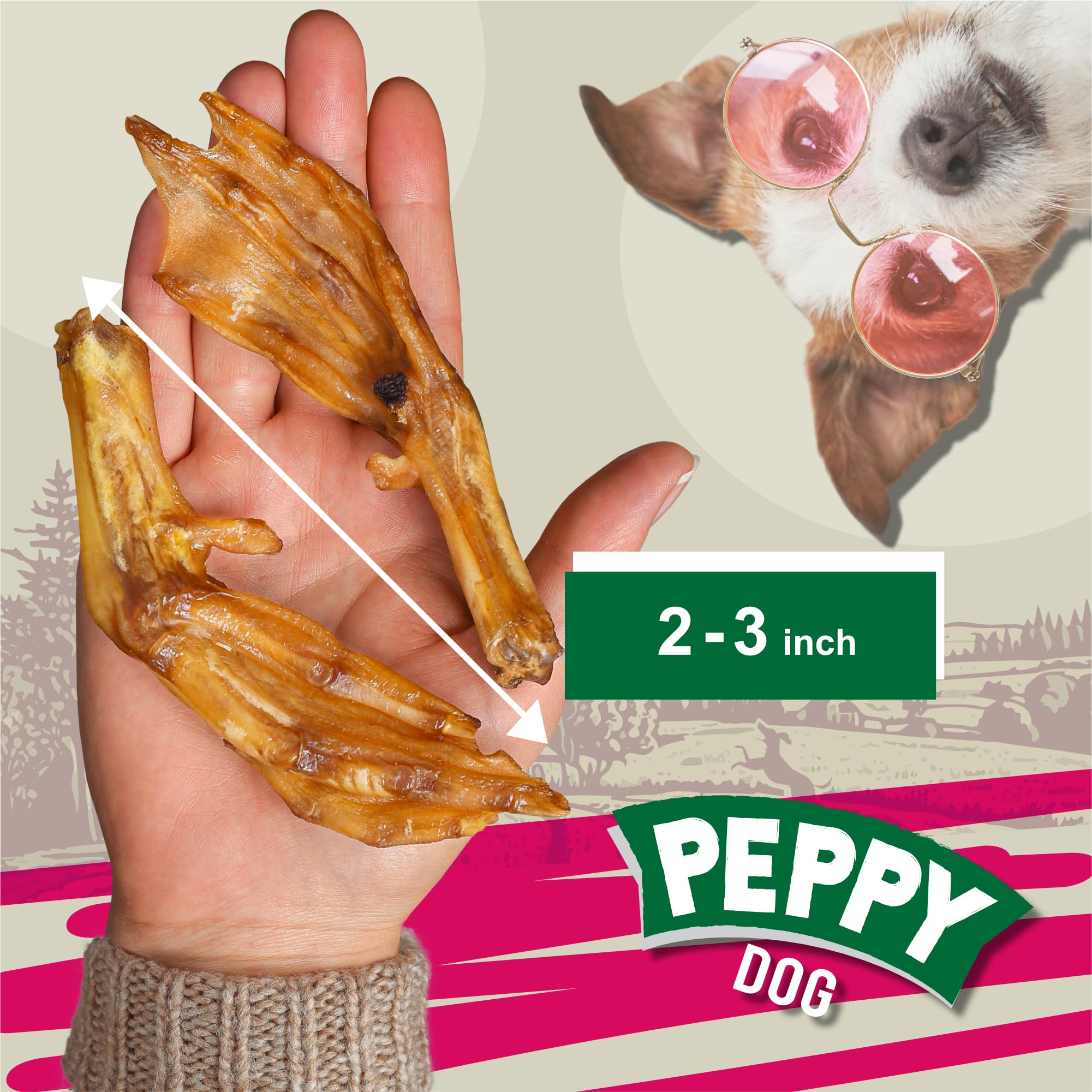 PEPPY DOG os de canard detail crisp, texture croustillante idéale pour mastiquer