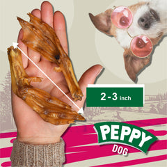 PEPPY DOG pattes de canard entières, friandise croquante adaptée petites et moyennes races.