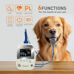Pepultech oxymètre chien connectivité Bluetooth pour transfert rapide vers tablette