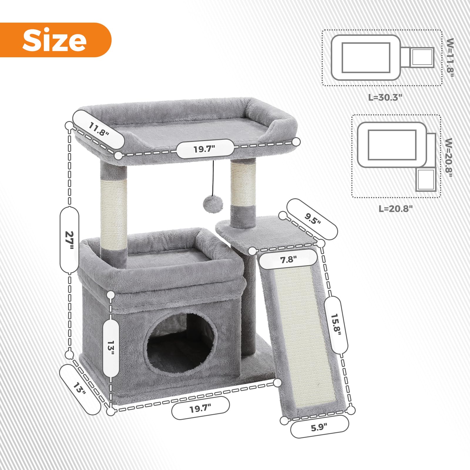 PEQULTI tapis-grattage large: zone de griffage confortable et efficace