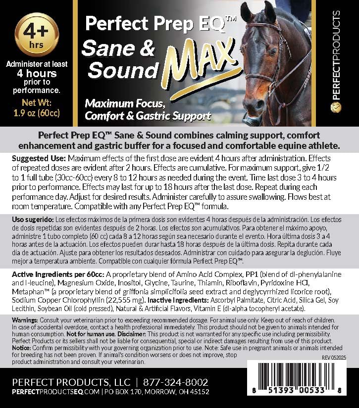 Perfect Prep EQ Sane and Sound MAX – effets qui durent 18–24 heures après la dose.